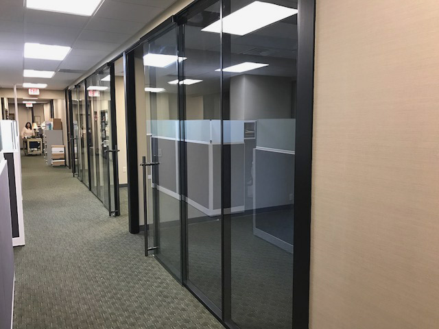 Black Aluminum Glass Offices with Matching Black Glazing Bead - Flex Series