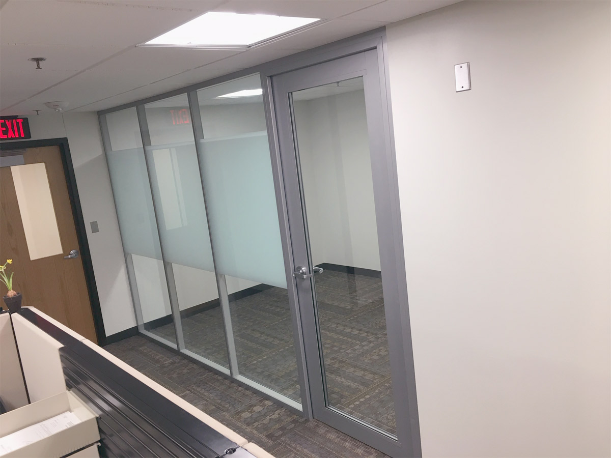 Flex Series glass office with privacy film