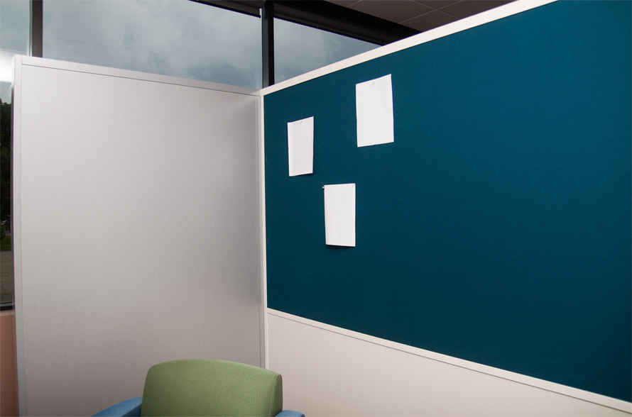 Freestanding tackable fabric-wrapped wall panel display - Flex Series