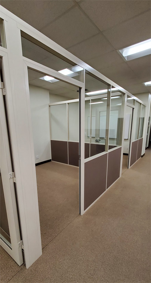 Glass and Fabric Office Walls