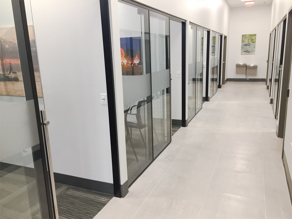 NxtWall Floor to Ceiling Glass Offices Black Wall Frame Finish