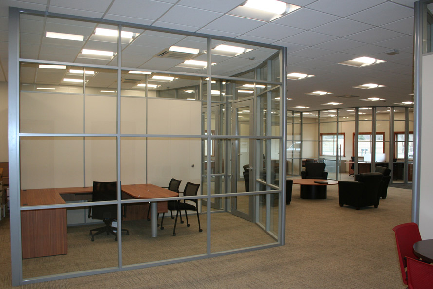 Glass curved wall corporate offices