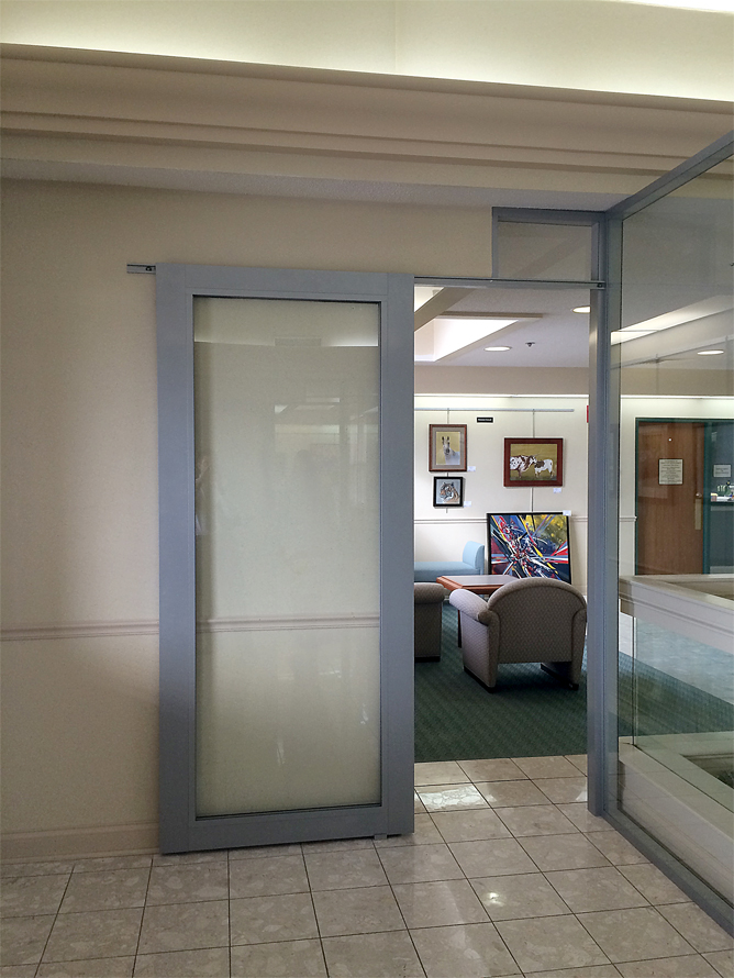 Sliding C-rail aluminum frame glass door
