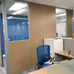 Demountable Wall Office with Laminate Wall Panels and Glass Panels