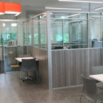 Flex Series Modular Laminate and Glass Freestanding Offices