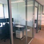Flex series glass fronts with solid side wall offices