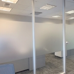 Floor to ceiling glass walls with privacy window film - Flex Series