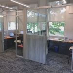 Free Standing Demountable Wall Private Offices - Glass and Solid Panels