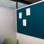 Freestanding tackable fabric-wrapped wall panel display - Flex Series