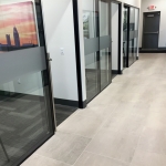 Glass Wall Offices - Flex Series with Black Frame Color