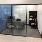 Glass offices financial institution installation full height glass