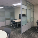 Demountable Semi-Private Divider Walls with Glass and Solid Panels - Flex Series University Installation