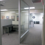 Center mount glass office walls