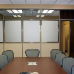 Conference room with privacy glass film and clerestory