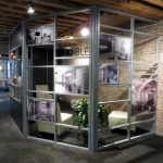 Curved flexible office wall at Chicago NxtWall showroom