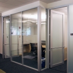 Flex Series - Glass Office Fronts with Frosted Glazing in Anodized Finish