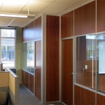 Flex series offices with solid wood panels