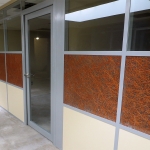 MSU offices with 3form custom pressed glass wall panels