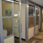 Flex series moveable walls with sliding doors in a University office application