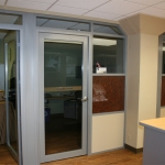 Flex series with swing aluminum doors with full lite glass inserts