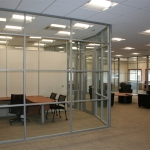 Glass curved wall corporate offices