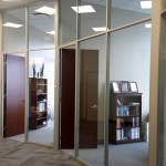Glass office fronts in anodized finish