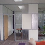 Multi-panel solid and glass Flex series office front