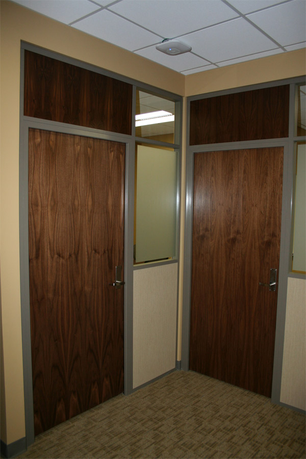 Wood Veneer doors with veneer wall panels - Council office