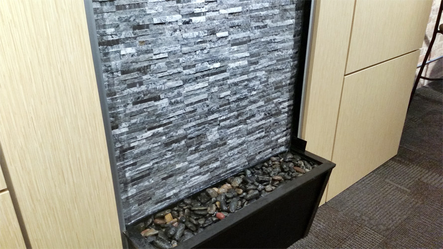 Flex series feature wall with live running waterfall