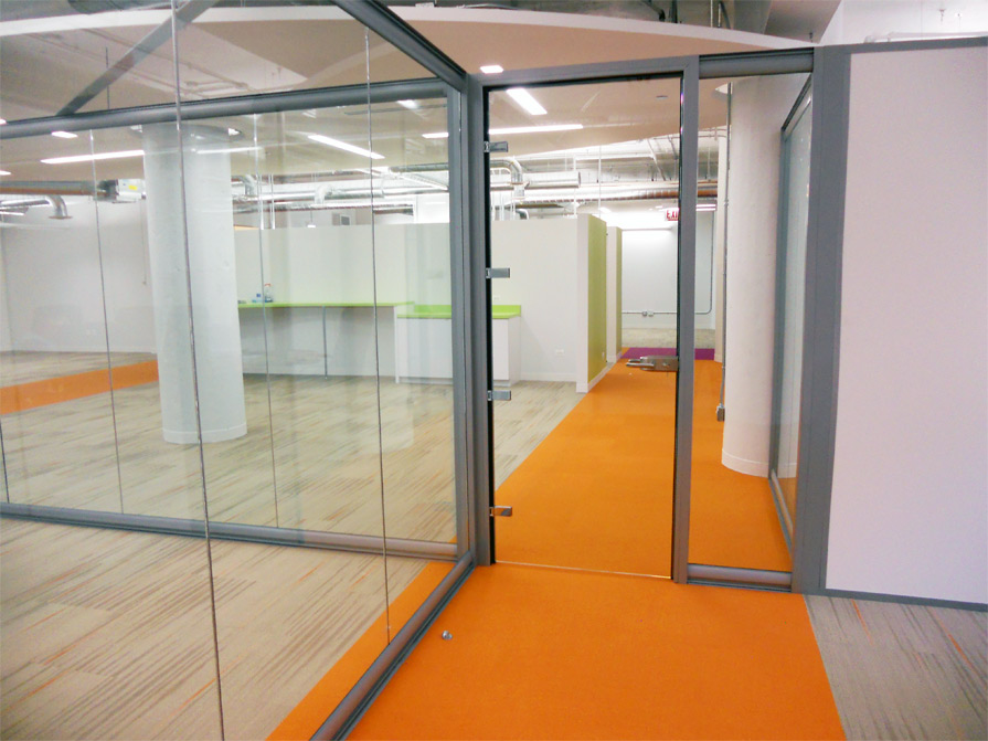 Chicago, IL - Demountable Glass Offices Swing Glass Door