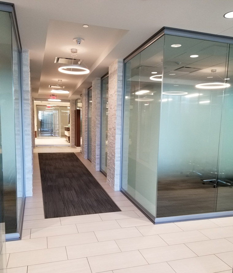 Glass Financial Firm Offices with Custom Window Film - View Series