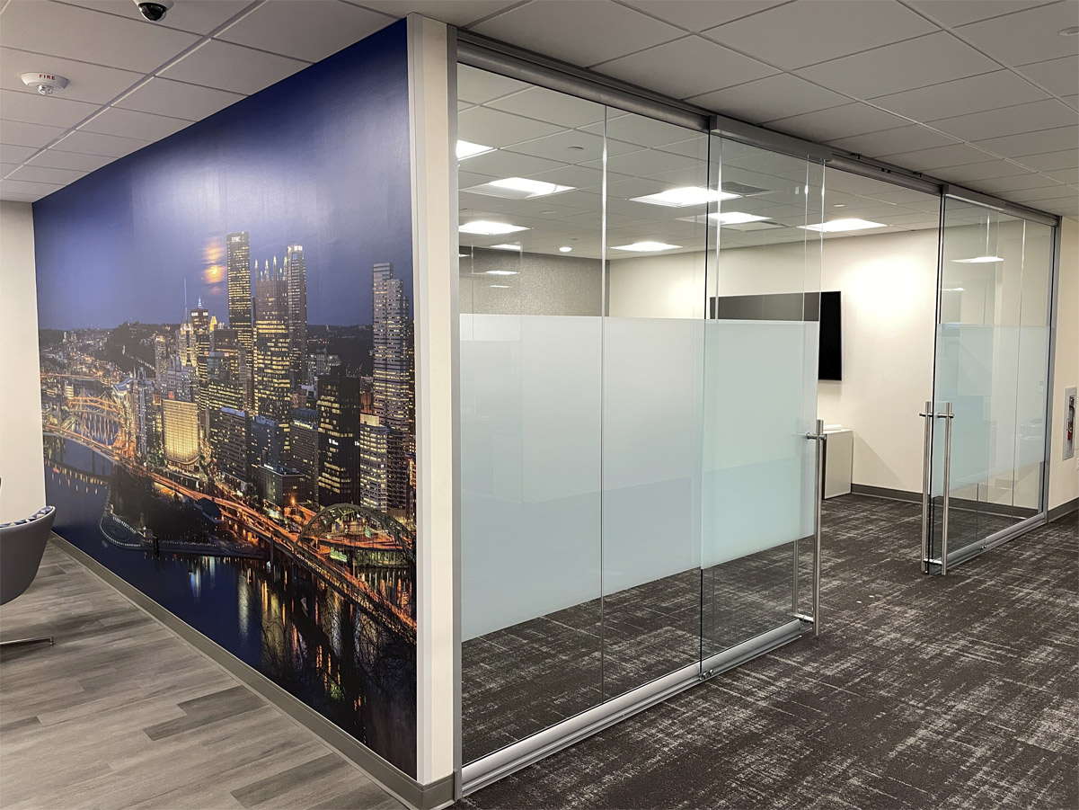 View Series Glass Conference Room with Sliding Glass Doors