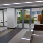 Centered glass office fronts with swing aluminum doors - MSU