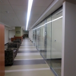 Glass wall offices - University application of View series centered glass walls