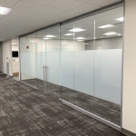 View Series Glass Conference Room with Window Film Stripe