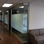 Glass office fronts with privacy glass film