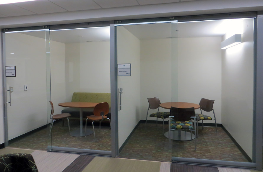 College University glass wall meeting rooms