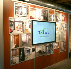 Nxtwall Sustainable wall solution installation photos at Chicago Showroom