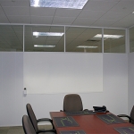 Conference room with white extrusions and integrated whiteboard #0357