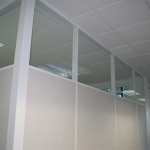 Conference room with clerestory and white aluminum extrusions and glazing bead #0358