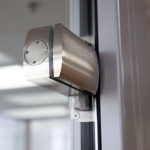 Metal door hinge for glass doors detail #0417