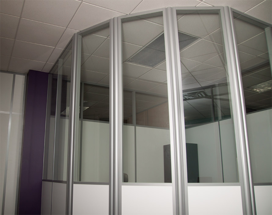 Radius Glass and Solid Office Walls #1147