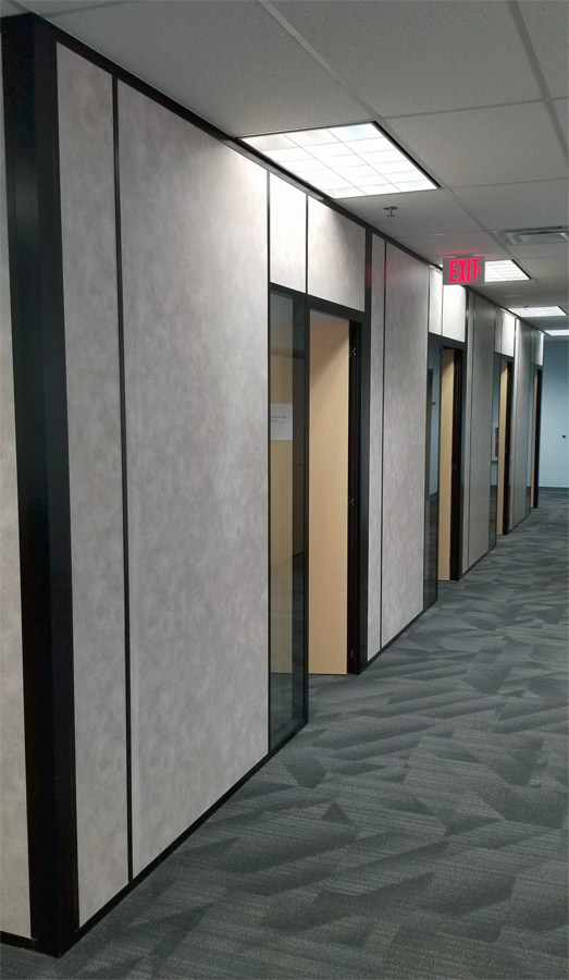 Flex Series floor-to-ceiling walls with solid core laminate doors #1546