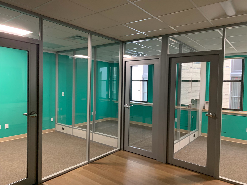 Flex glass fronts with powered kickplate glass side walls #1497