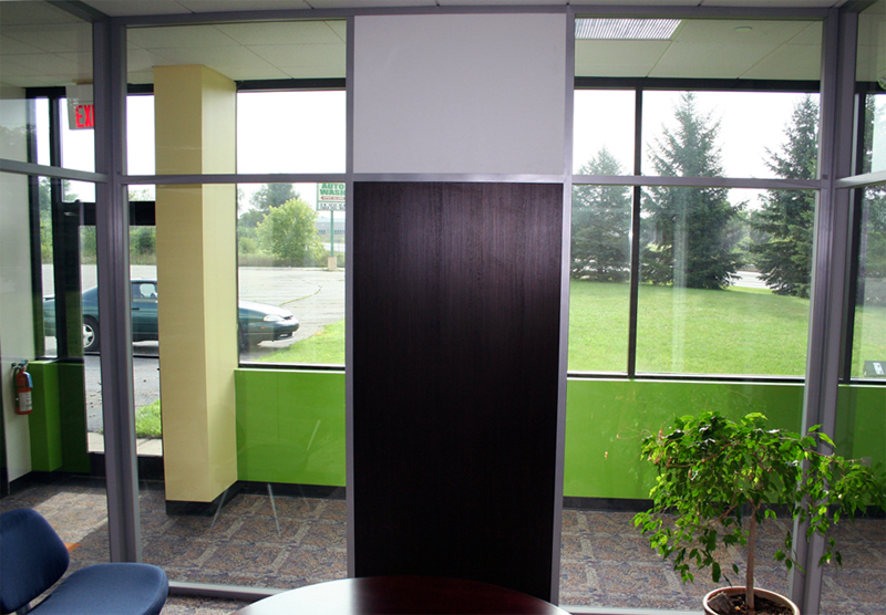 Flex series glass and solid panel office interior #0191