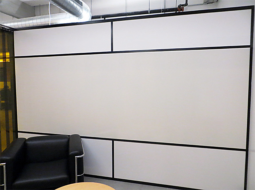 Black wall trim freestanding office with whiteboard wall #0331