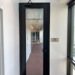 Black Aluminum Frame Full Lite Door with Soft Open Close Mechanism #1815
