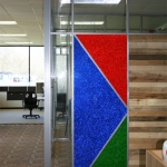 Clerestory with 3form fizz panels and glass corner panels #0170