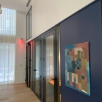 Flex Series Black Aluminum Frame Finish Glass Offices #1811