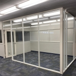 Flex Series Glass Office with Warm White Frame Color #1801